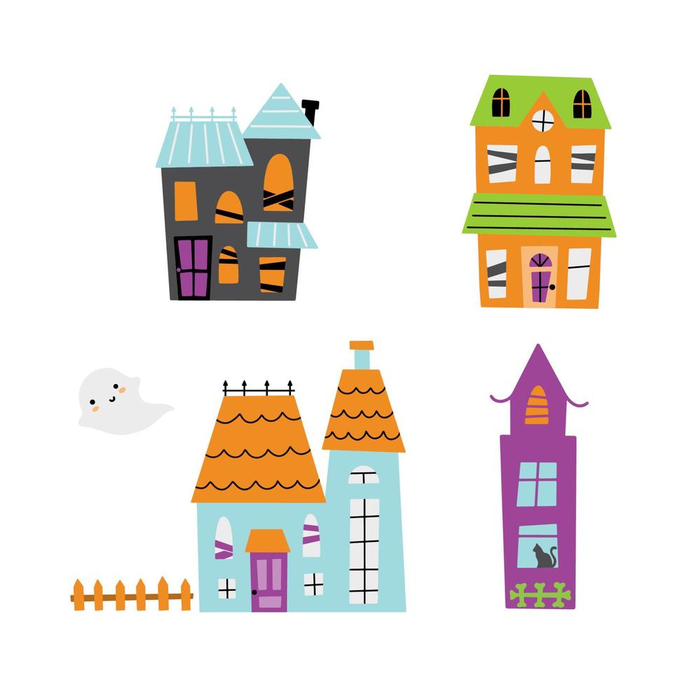 Halloween haunted mansions vector