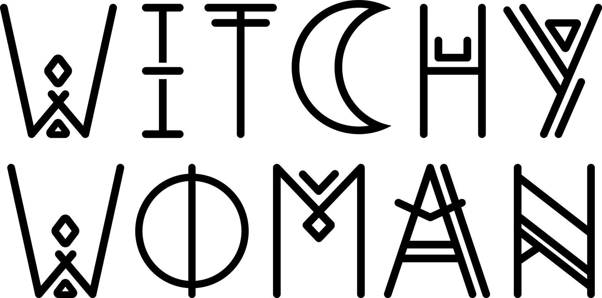 Witchy woman lettering vector