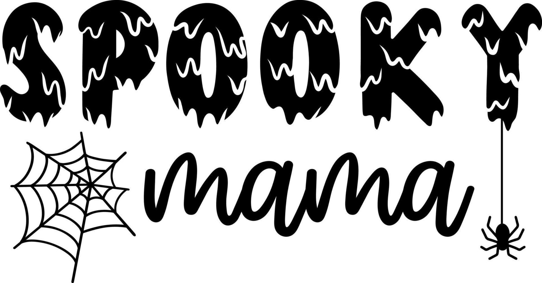 letras espeluznantes de mamá vector