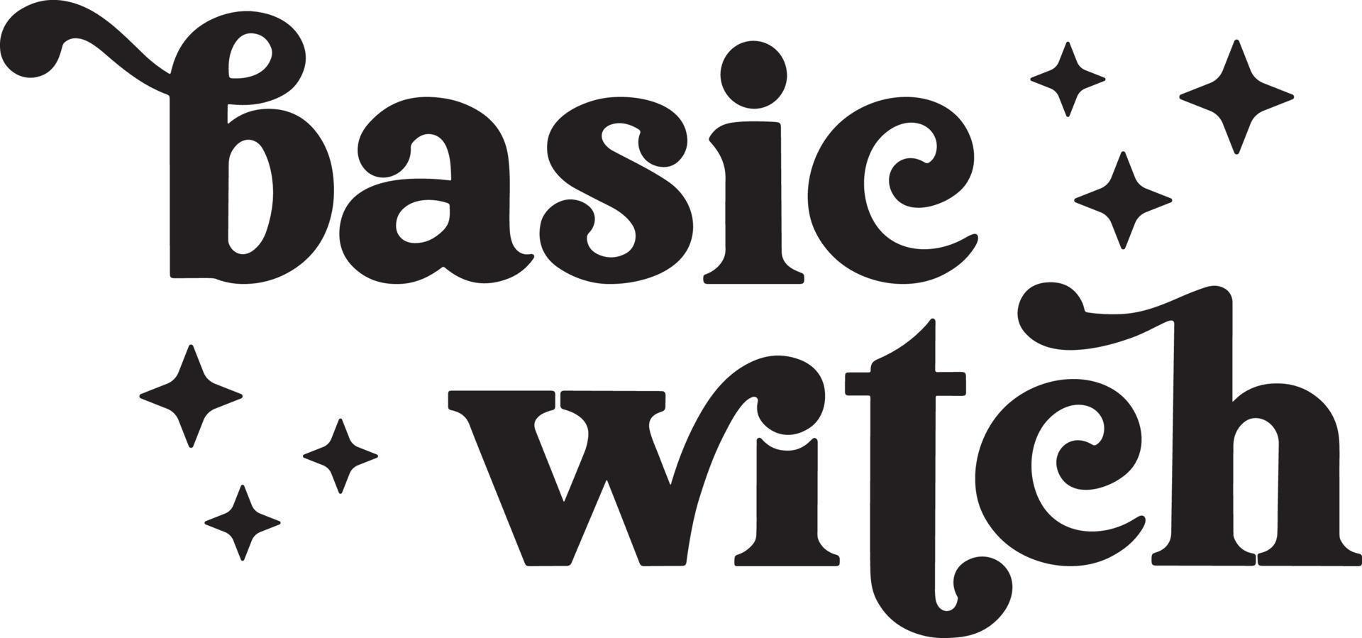 Basic witch. halloween lettering vector