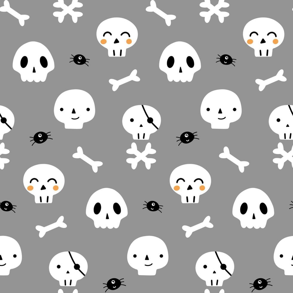 Skulls Halloween pattern vector