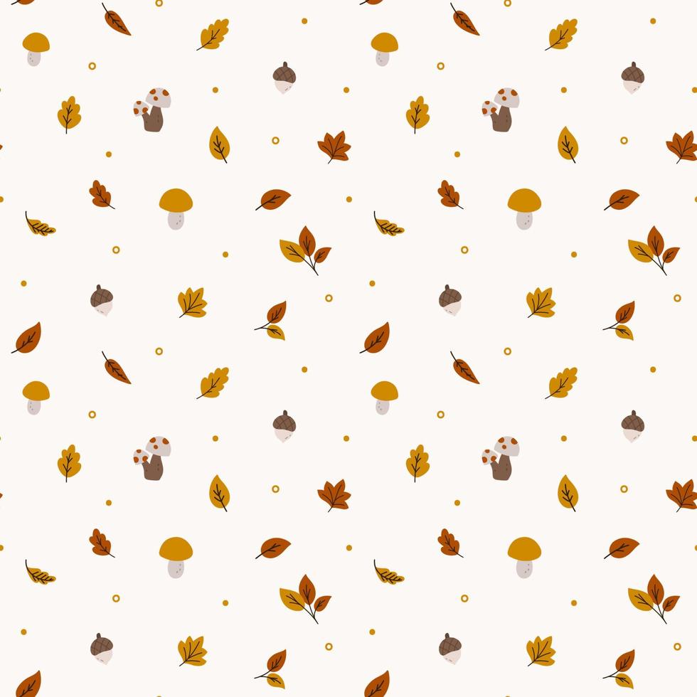 hojas de otoño de patrones sin fisuras vector