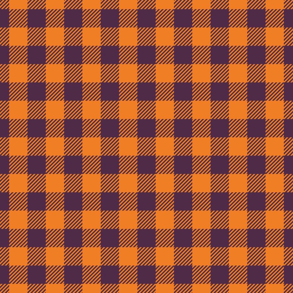 patrón sin costuras a cuadros de cuadros vichy en naranja y morado. para tela, textil y textura de acción de gracias vector