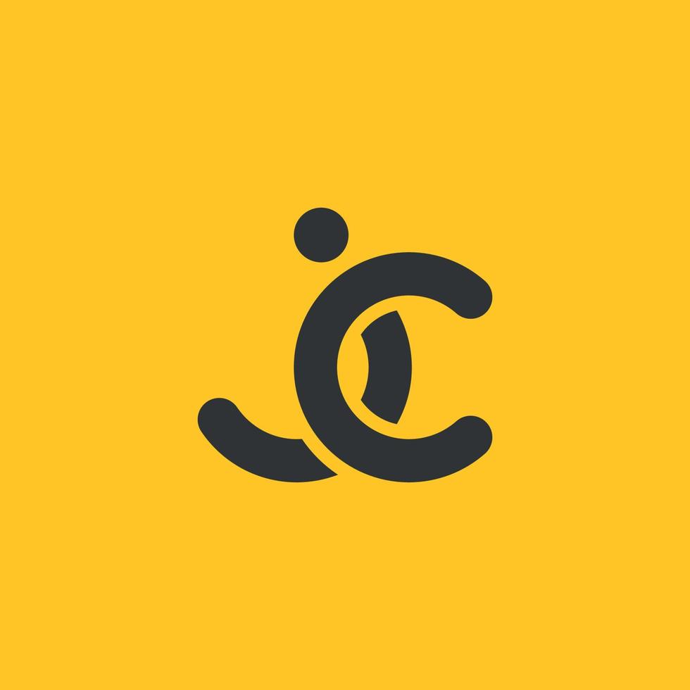 Letter JC alphabet logo icon. Initial logo monogram. Silhouette youtube logo design. Suitable for logo your branding company, business branding vector