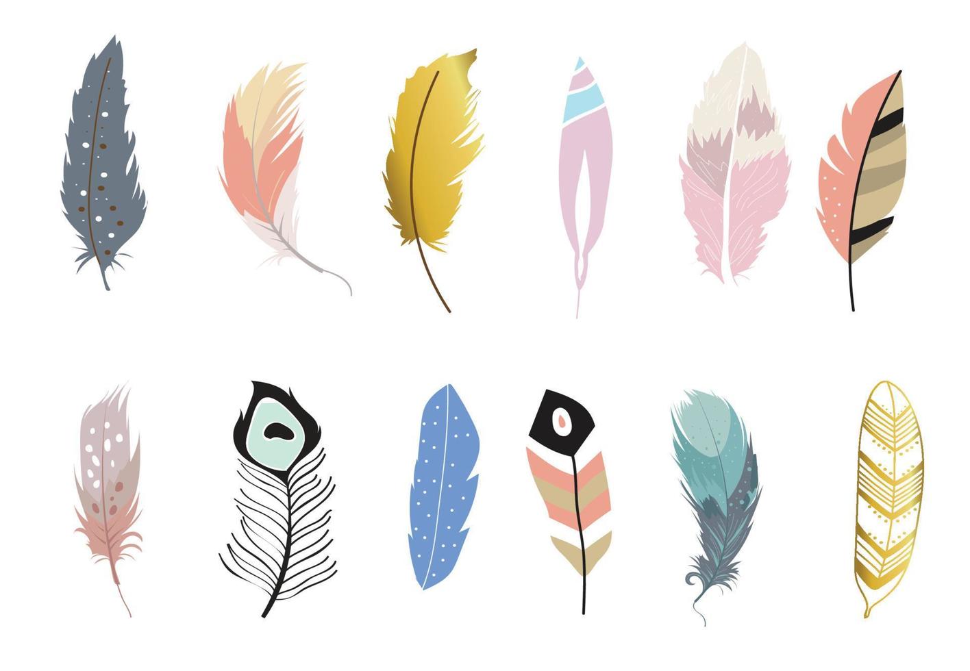 cute feather object illustration vector