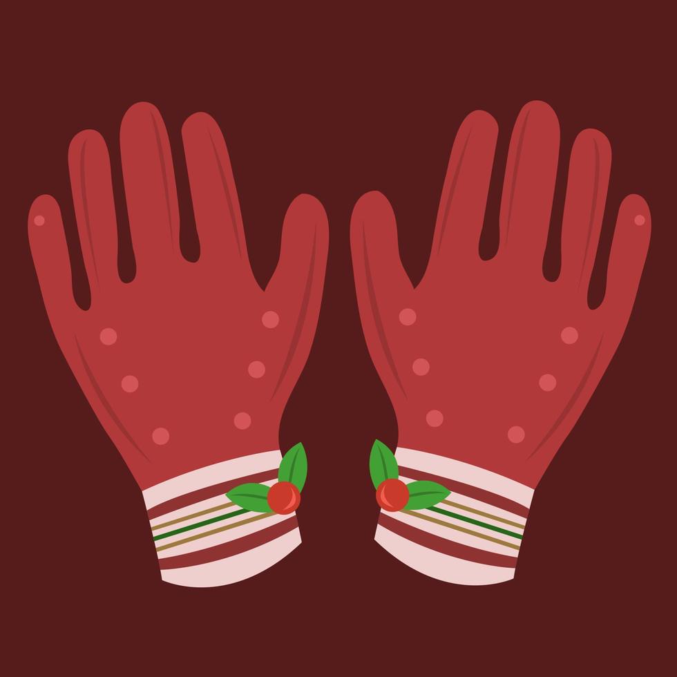 Cute red gloves vector illustration for graphic design and decorative element