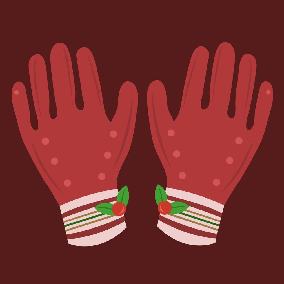 lindos guantes rojos ilustración vectorial para diseño gráfico y elemento decorativo vector