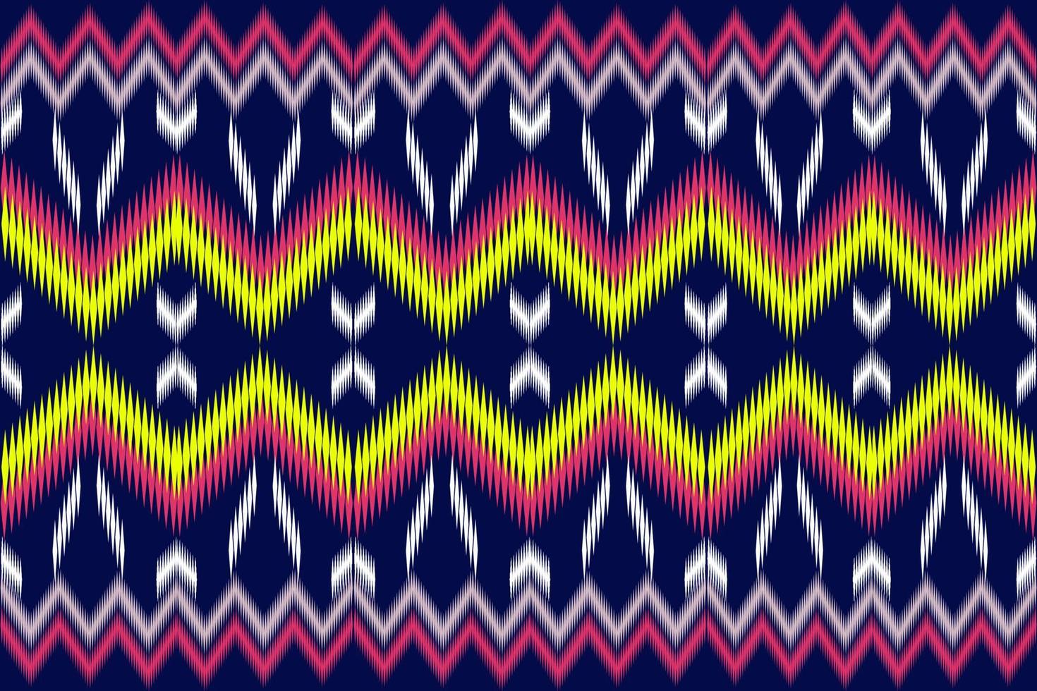 Traditional ethnic geometric ikat fabric pattern vector