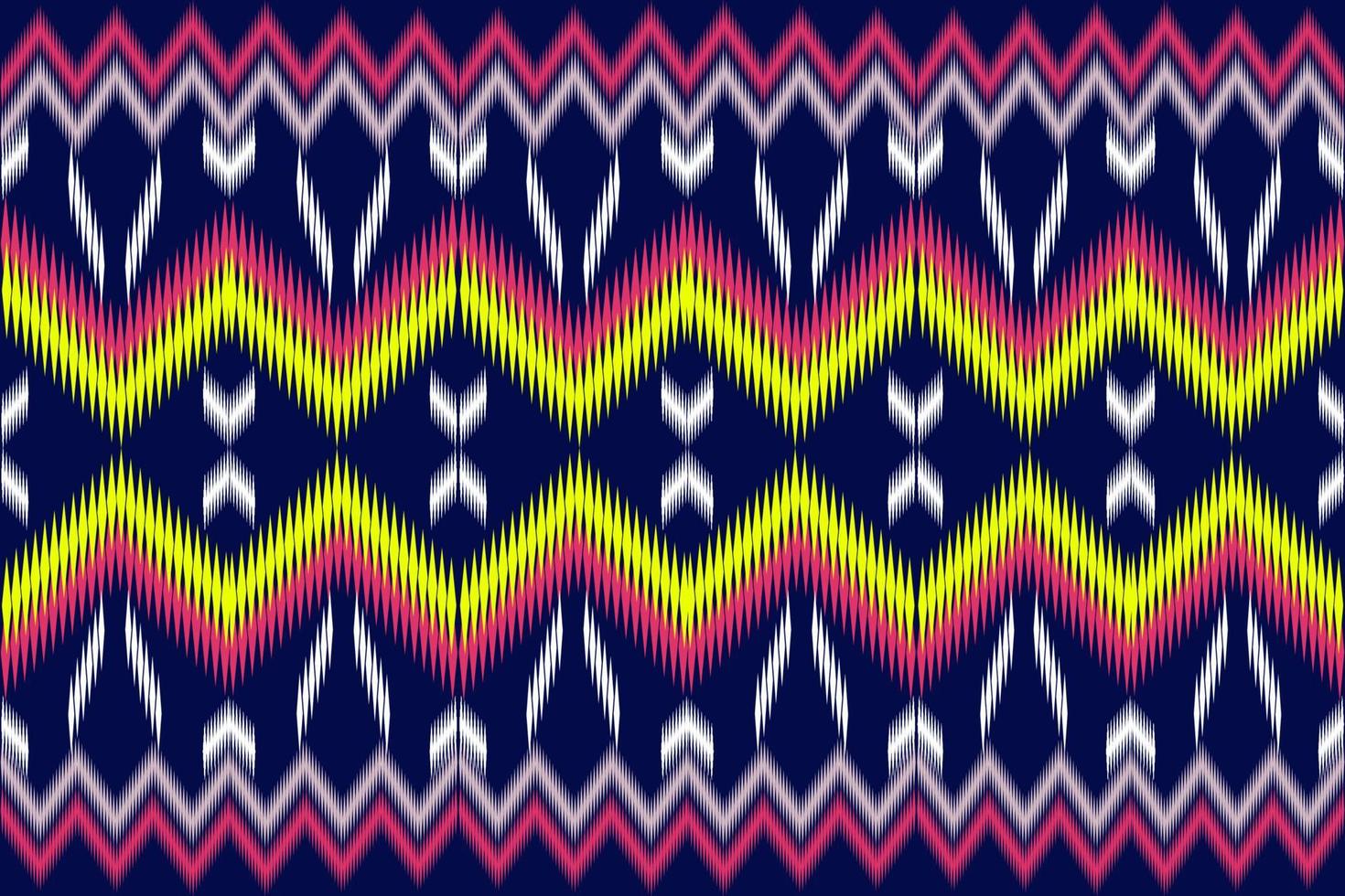 Traditional ethnic geometric ikat fabric pattern vector