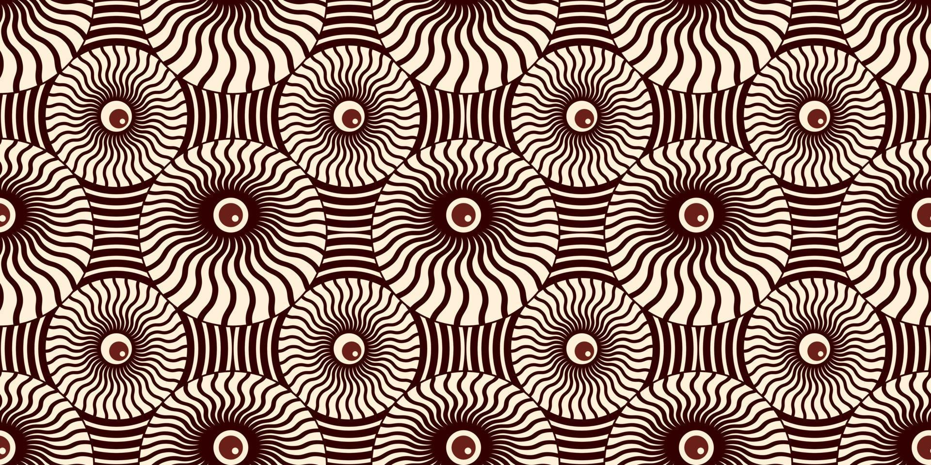 Abstract geometric eyes in sun seamless pattern design. Vector illustration. Eps10