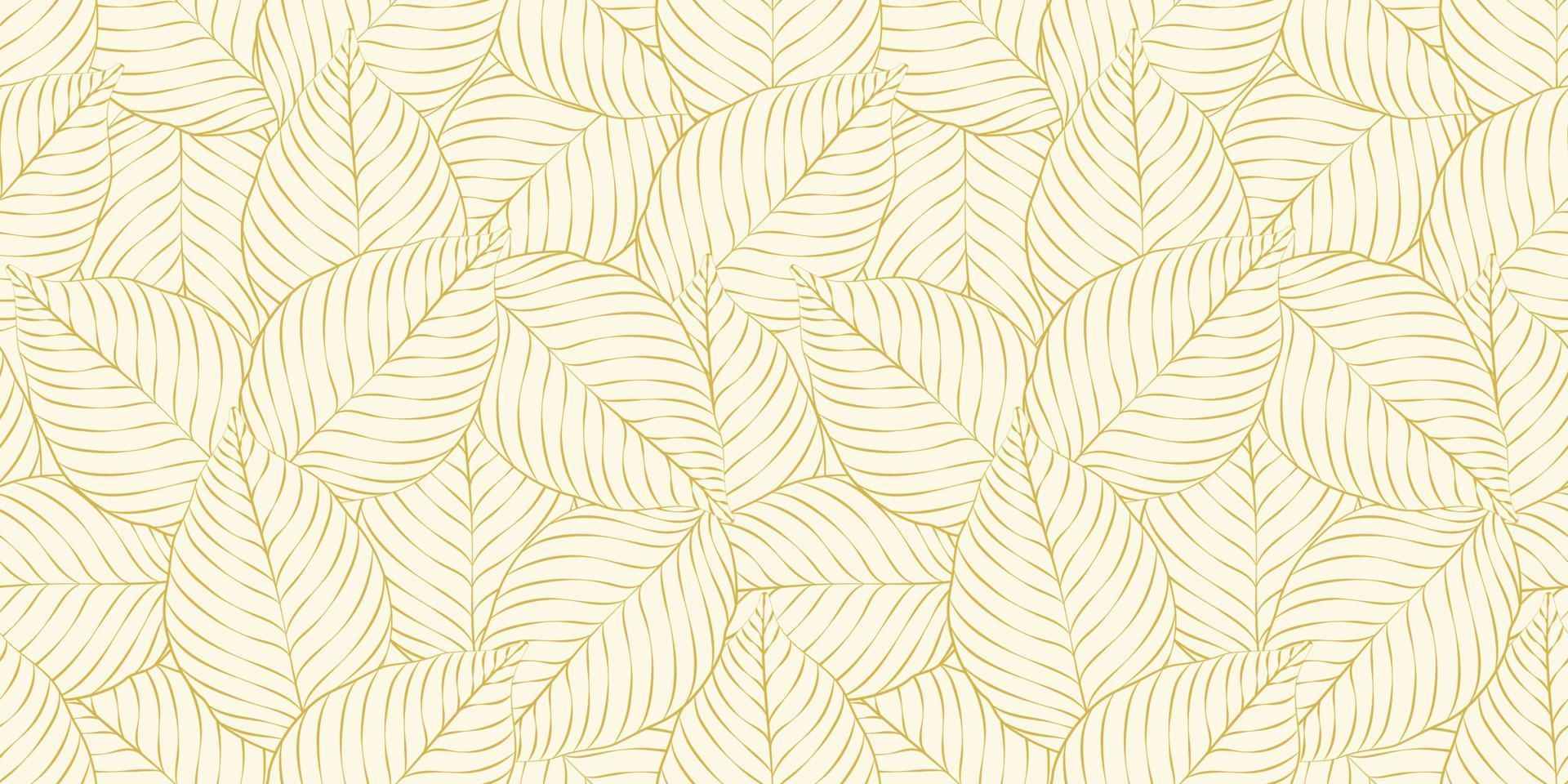 Seamless golden leaf background design. Vector illustration. Eps10