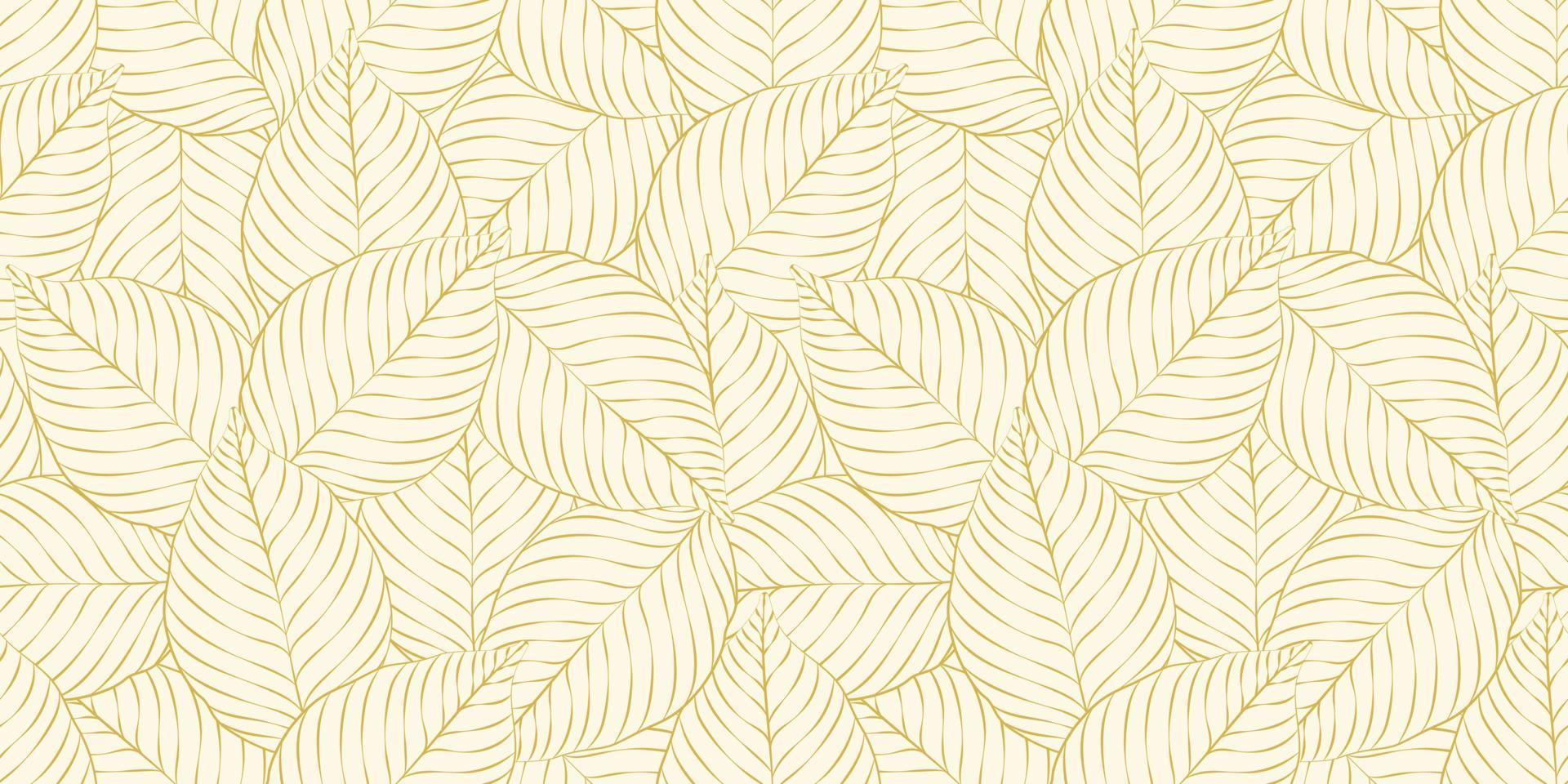 Seamless golden leaf background design. Vector illustration. Eps10