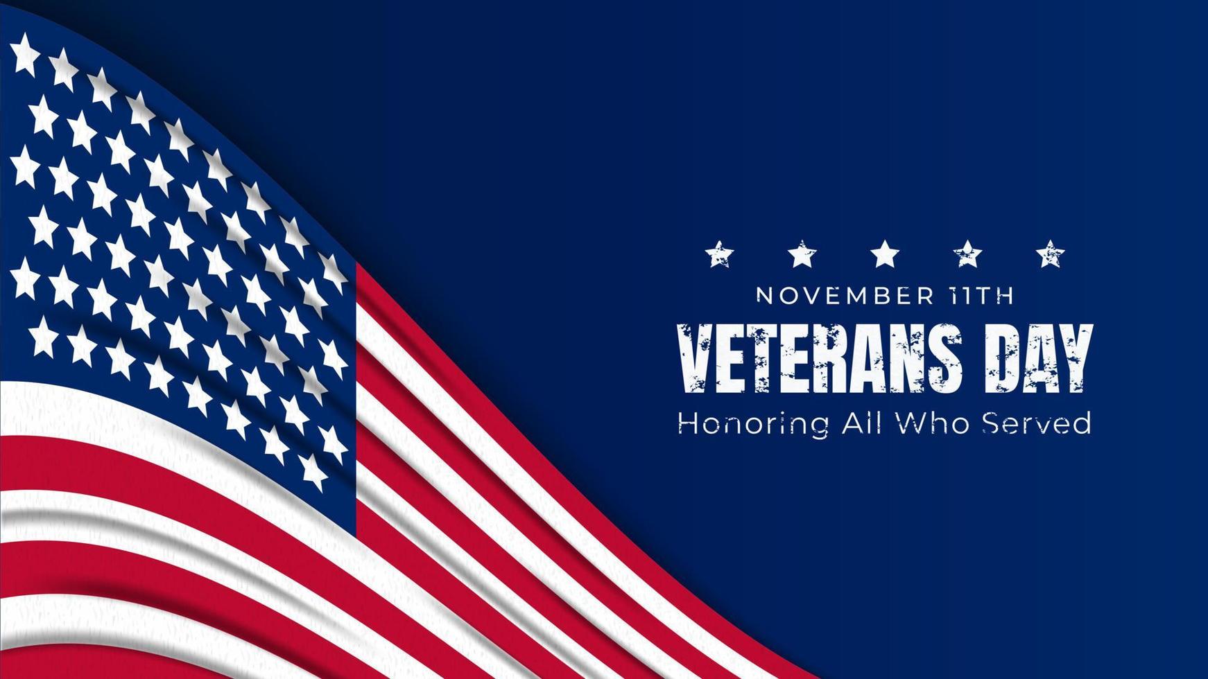 veterans day background with USA flag vector