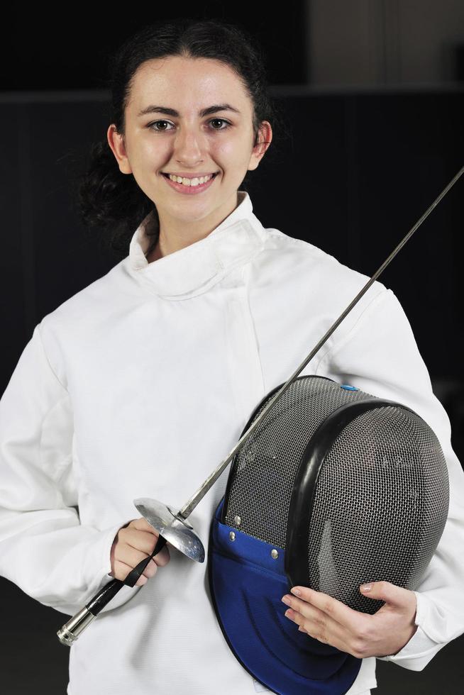 sword sport athlete portrait at training photo