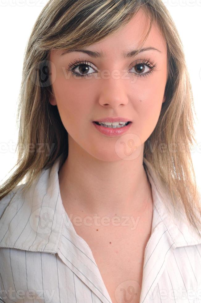 Woman on white photo