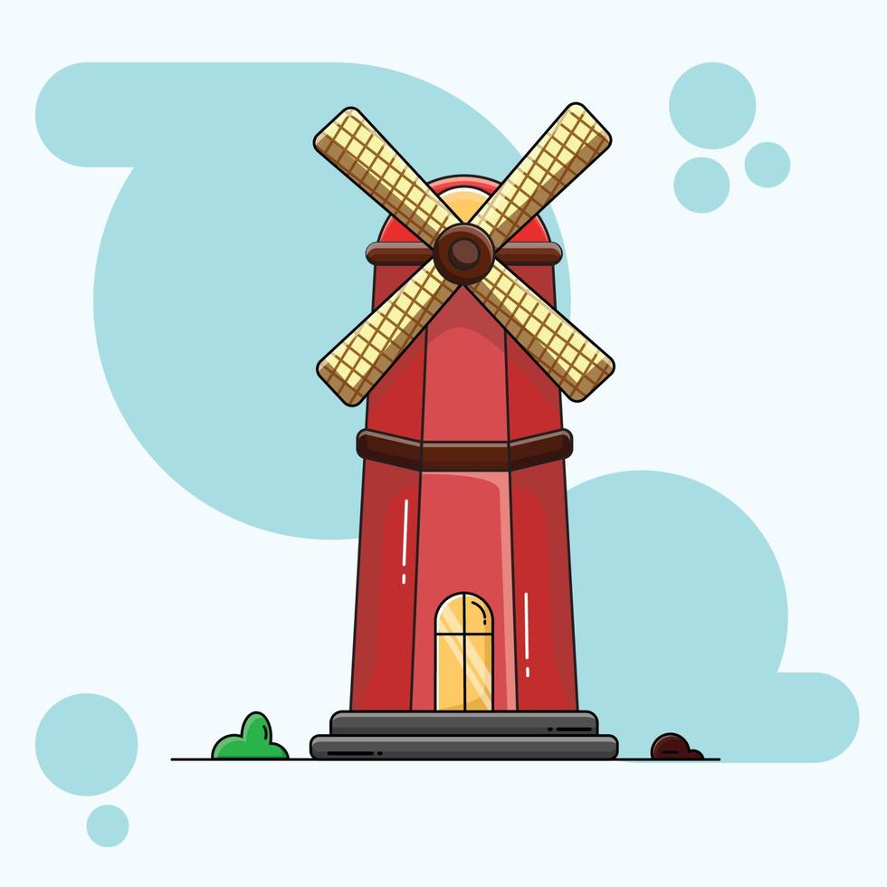 Windmill . vector windmill cartoon
