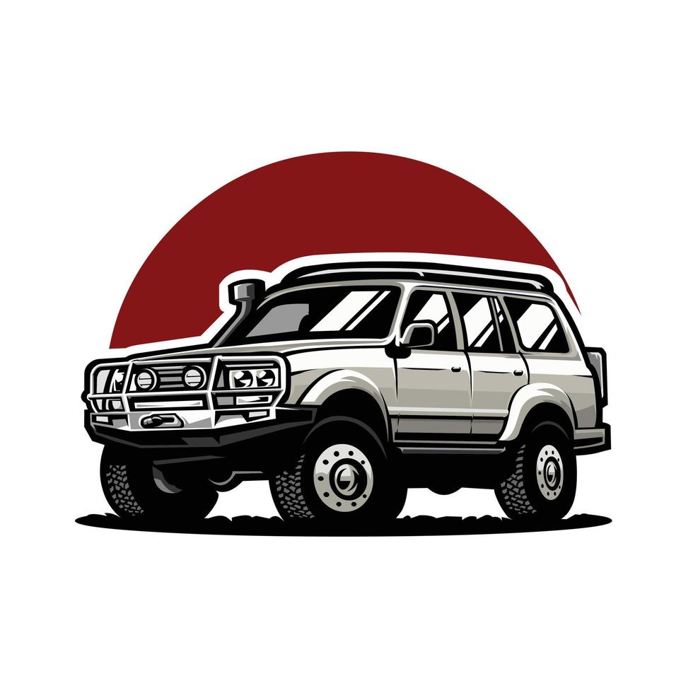 Vector illustration of isolated overland SUV. Best for outdoor automotive related industries