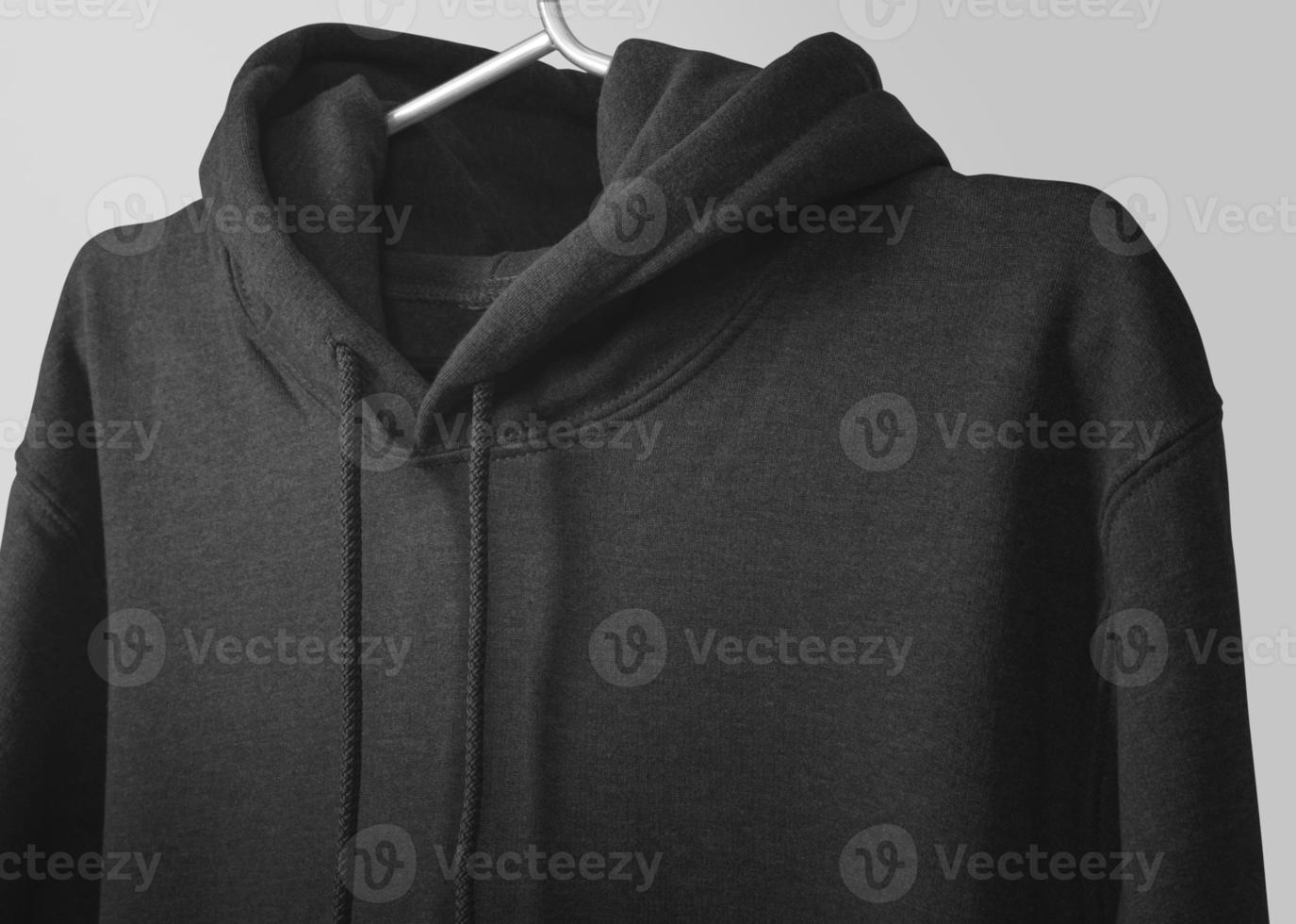 Black sweatshirts with hoodie for logo mockup template photo