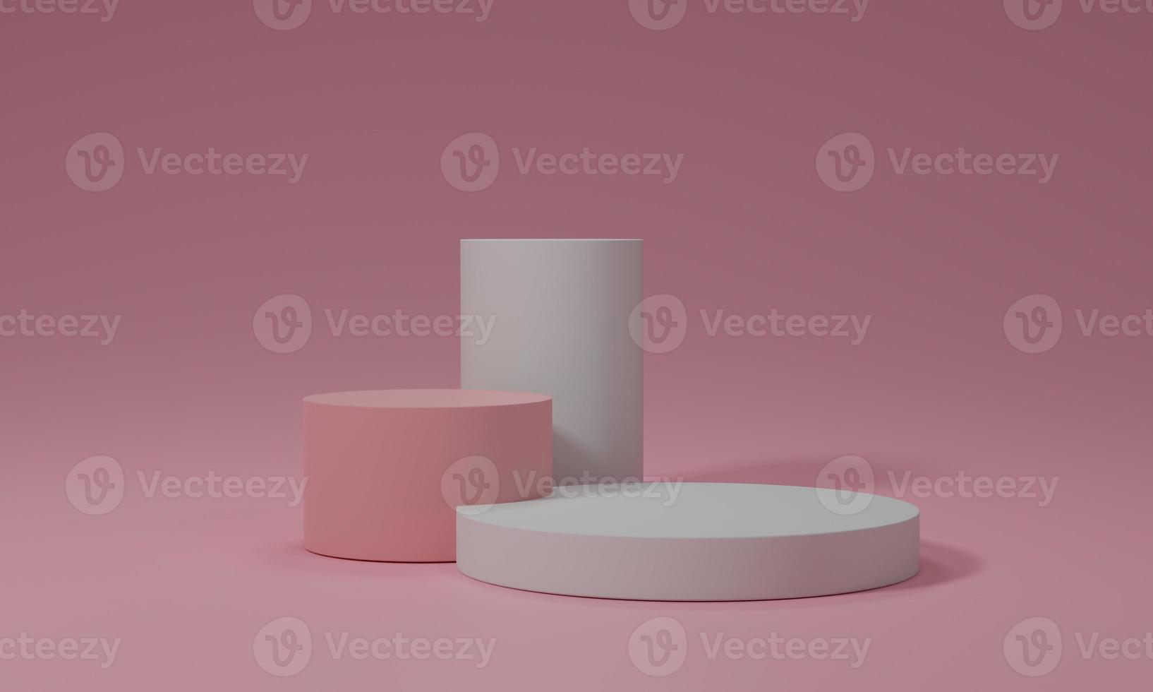 Abstract white round corner pedestal podium, Product display podium in room, 3d rendering studio with geometric shapes, Cosmetic product minimal scene with platform, Stand to show products background photo