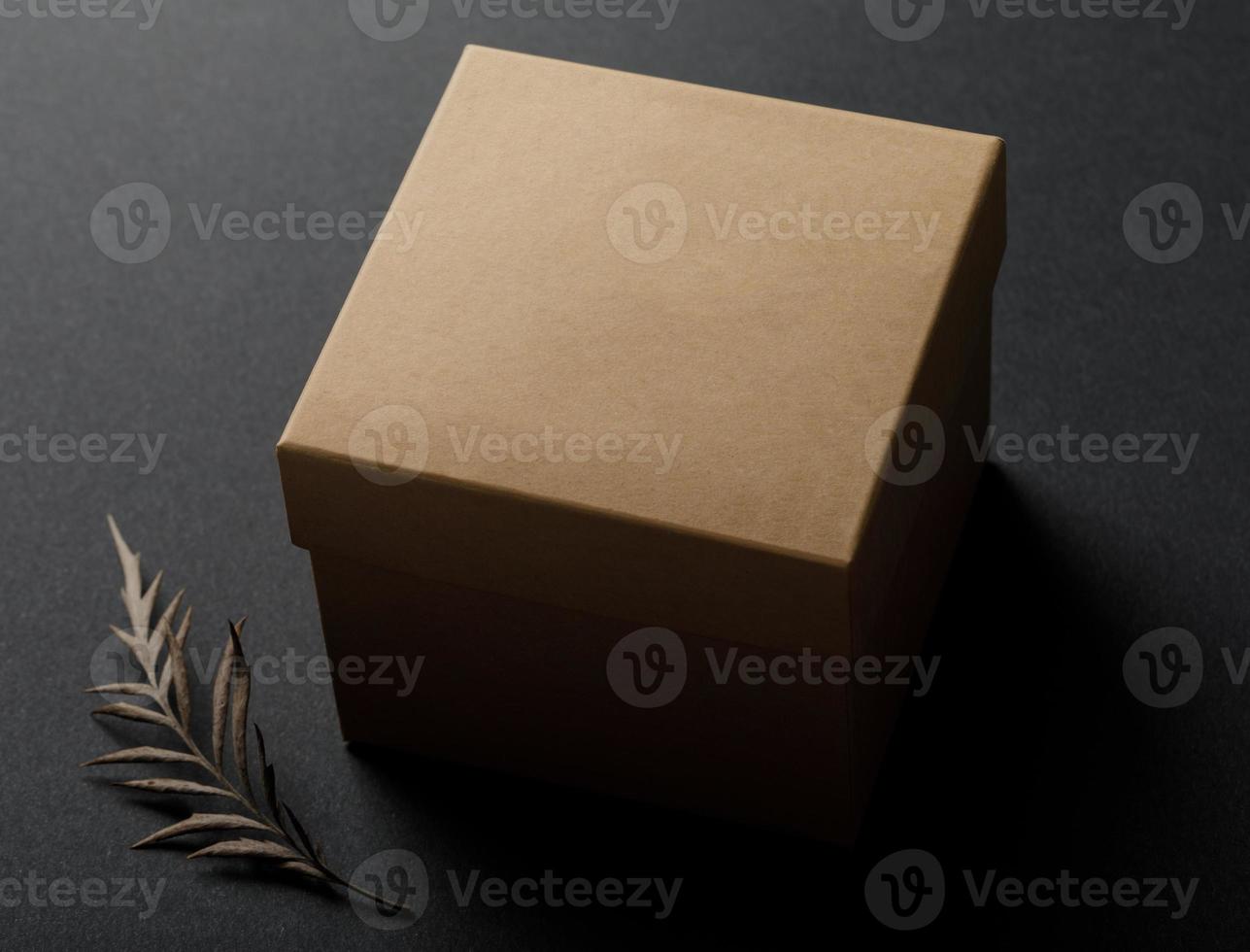 Minimal logo mockup on box photo