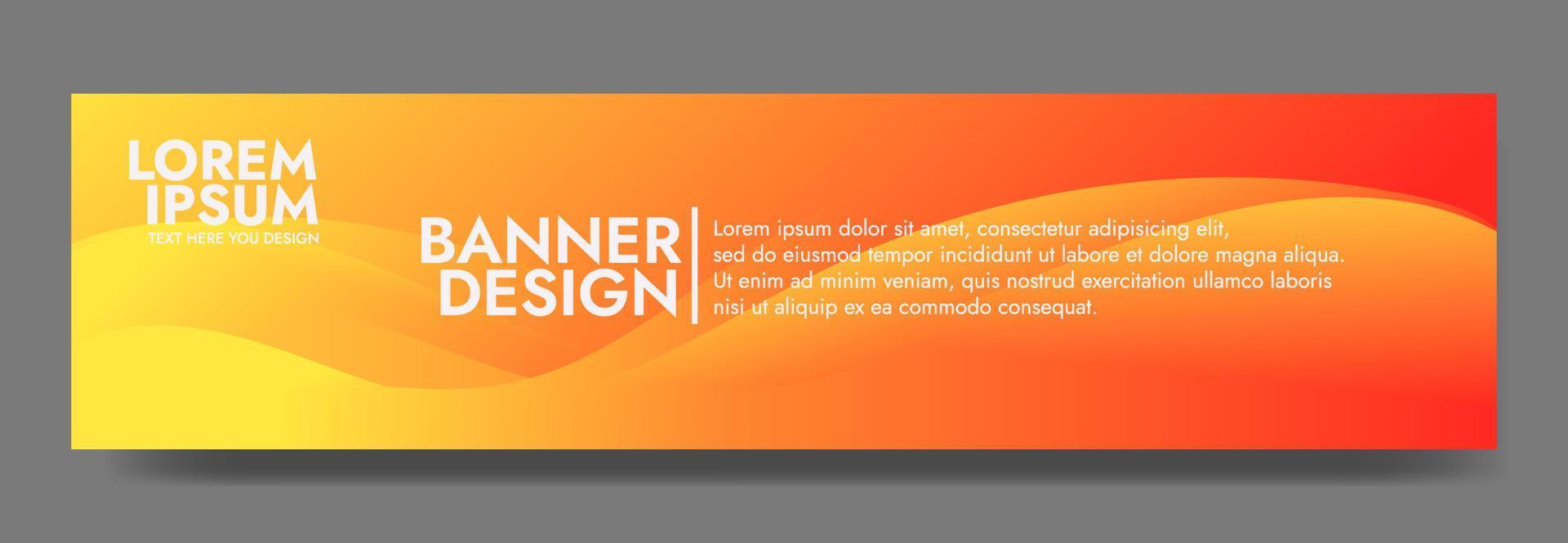 plantilla de banner de onda de fluido naranja abstracto vector