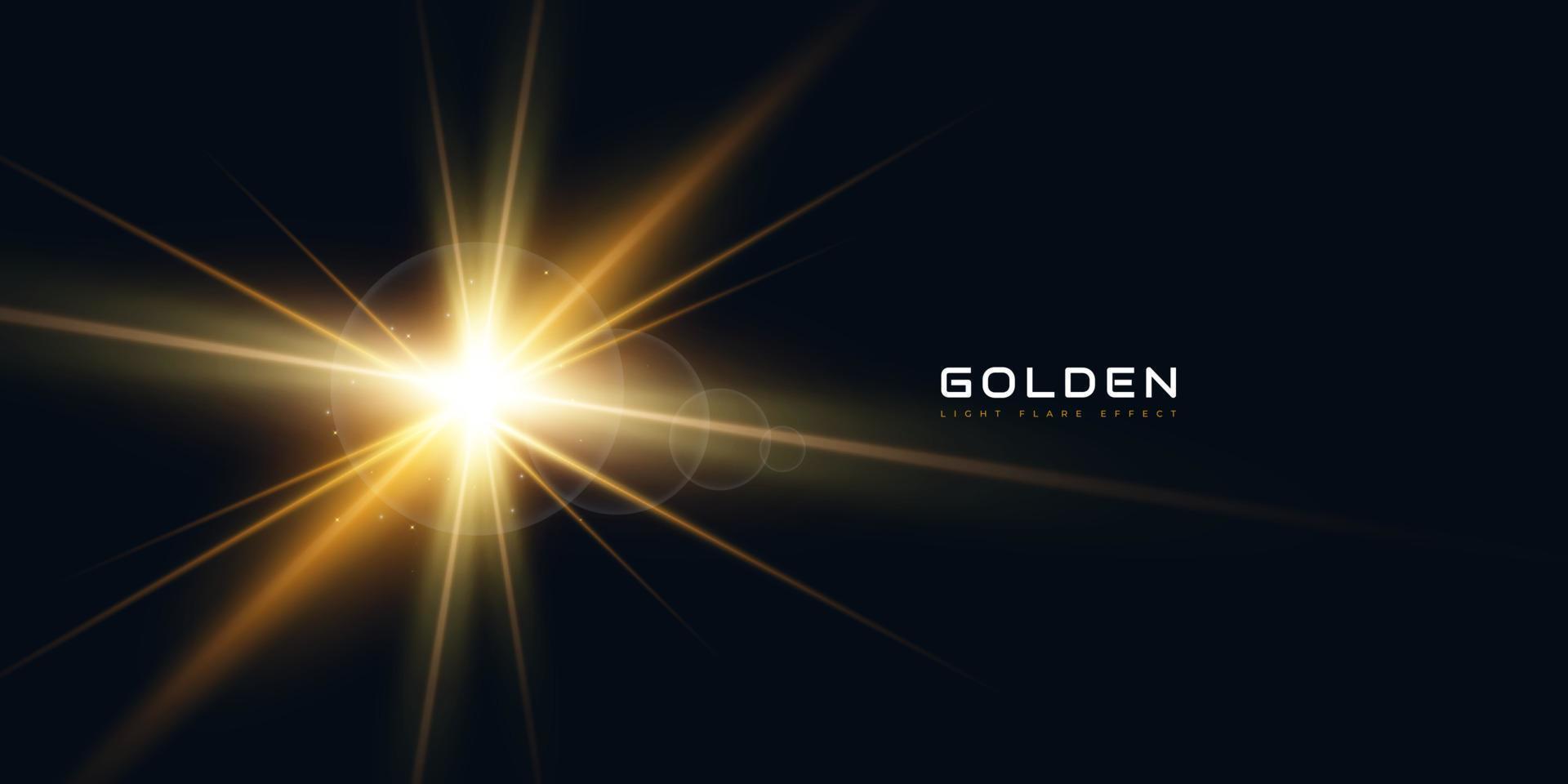 Golden Transparent Lens Flare Effect. Golden Sunlight Effect vector