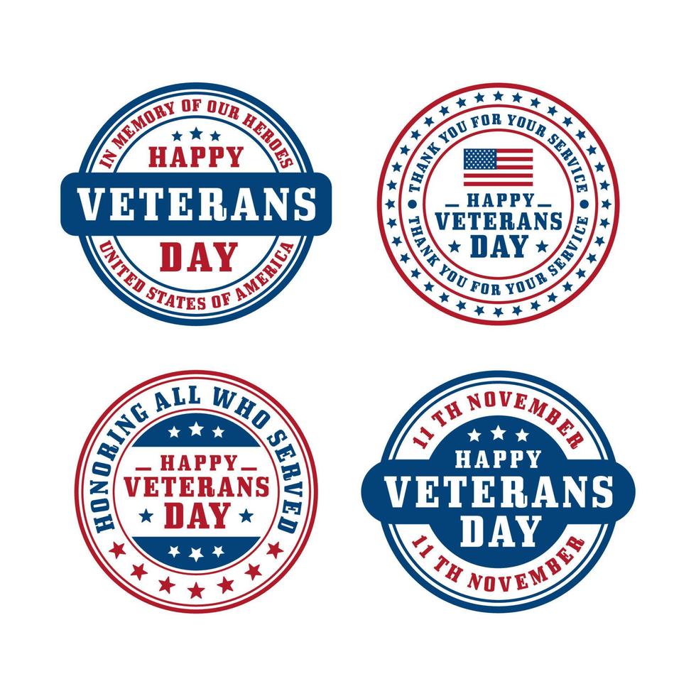 Badge stamp veterans day design collection vector