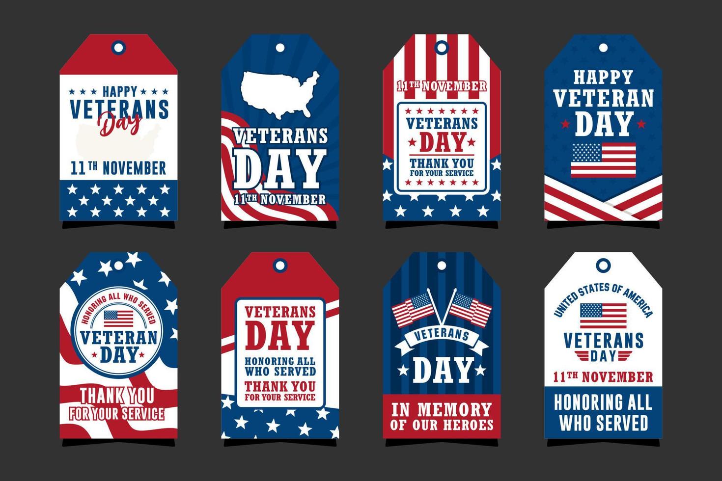 Veteran day badge label design collection.eps vector