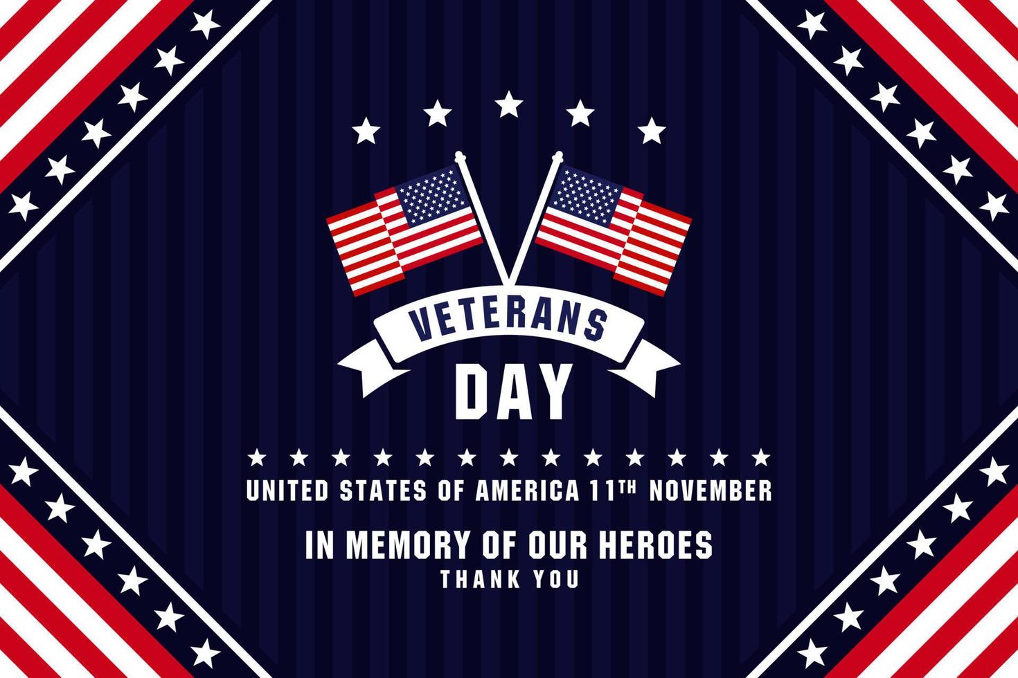 Veterans day united states of america flat design background.eps vector