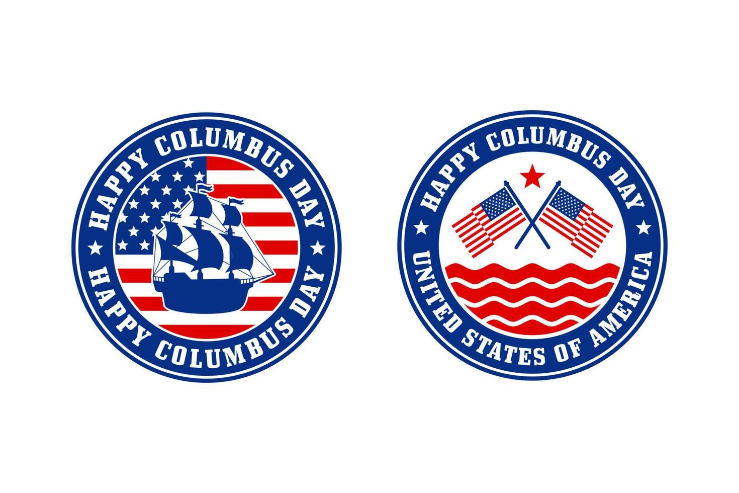 Columbus day badge design logo collection vector