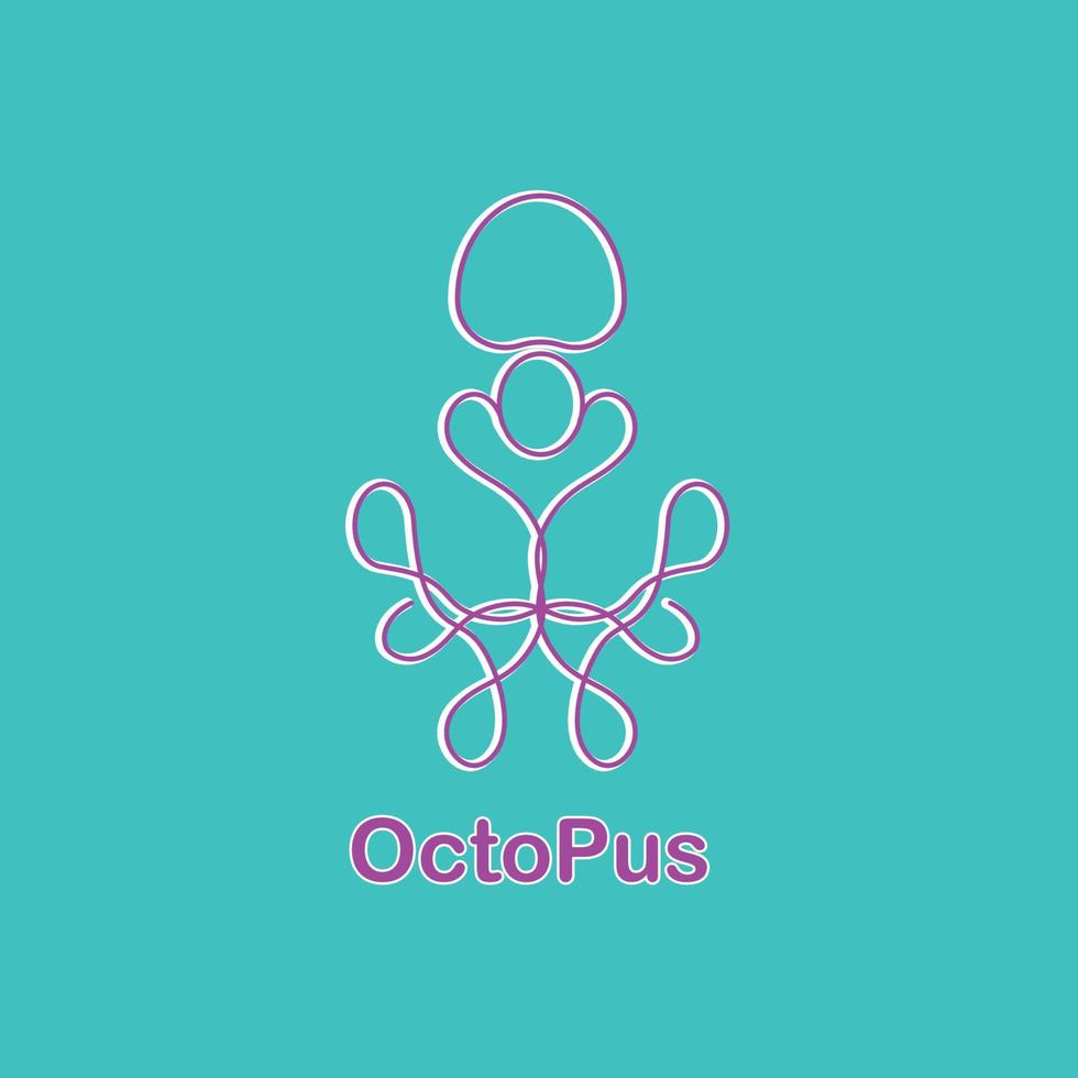 pulpo logo diseño emblema icono ilustración inspiración vector