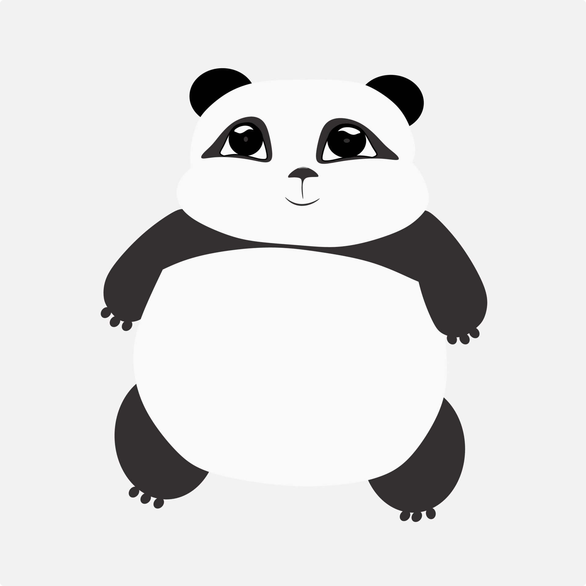 Chubby Panda Standing 11644035 Vector Art at Vecteezy