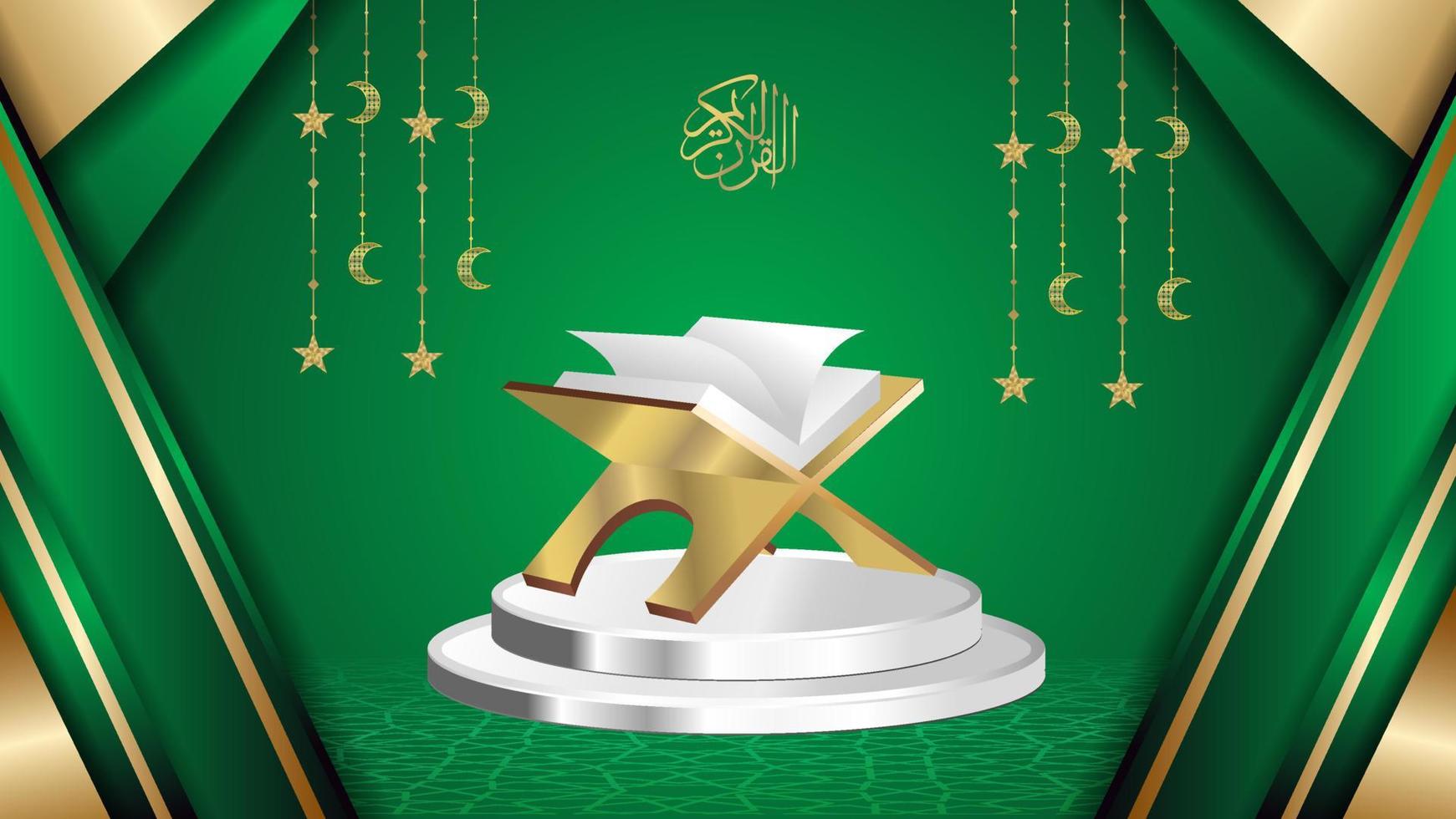 Abstract luxury Islamic pattern background with Quran vector