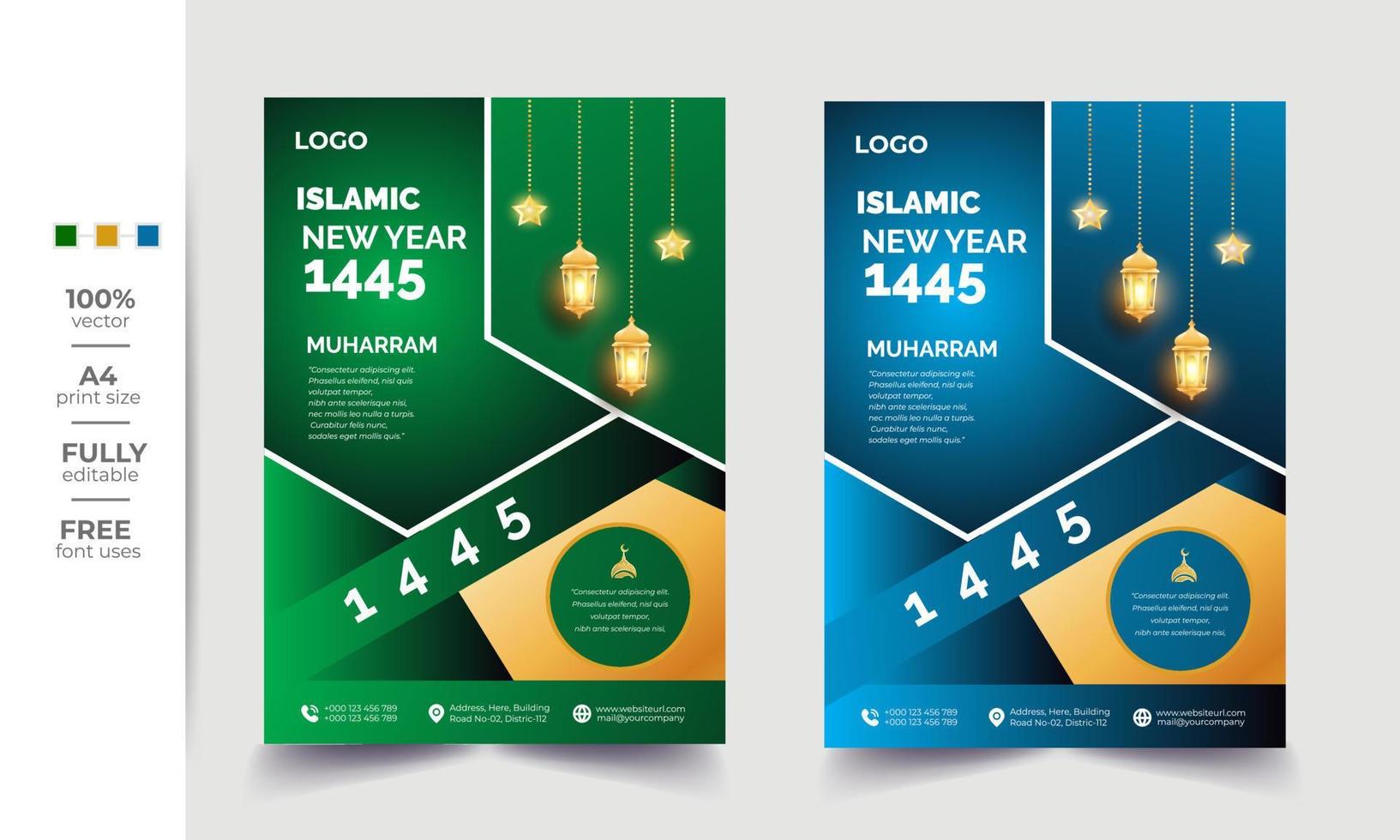 modern Islamic flyer template desing vector