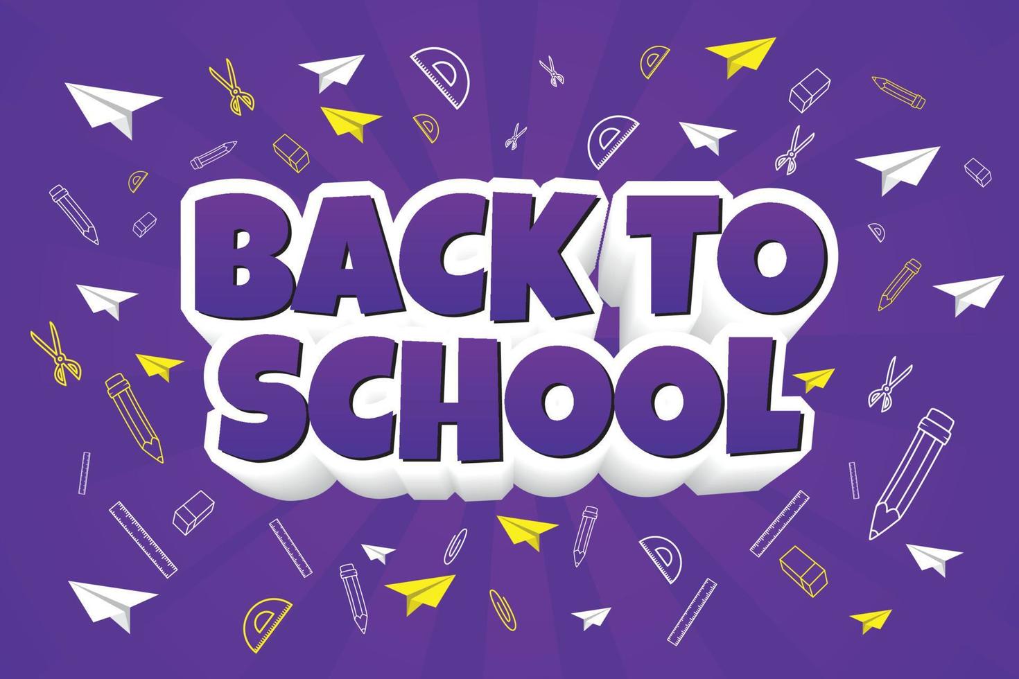 Vector illustration banner background design sketch outline element of education,Template for school.