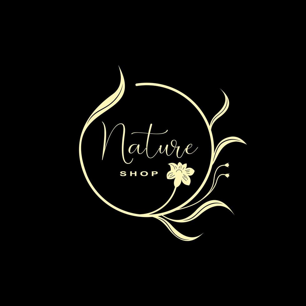 Luxurious Nature floral leaf ornament logo icon design template. Gold, elegant, beauty, spa, yoga, cosmetic product, modern vector illustration.4