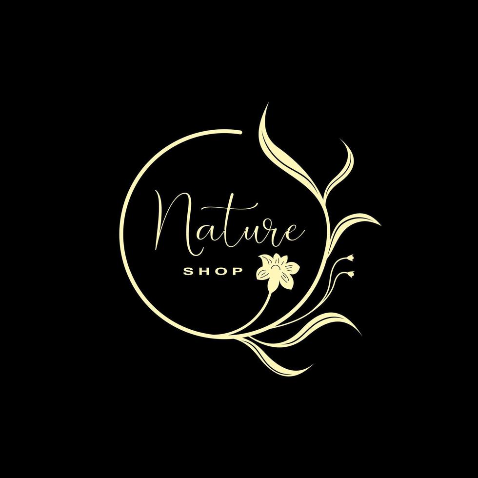 Luxurious Nature floral leaf ornament logo icon design template. Gold, elegant, beauty, spa, yoga, cosmetic product, modern vector illustration.6