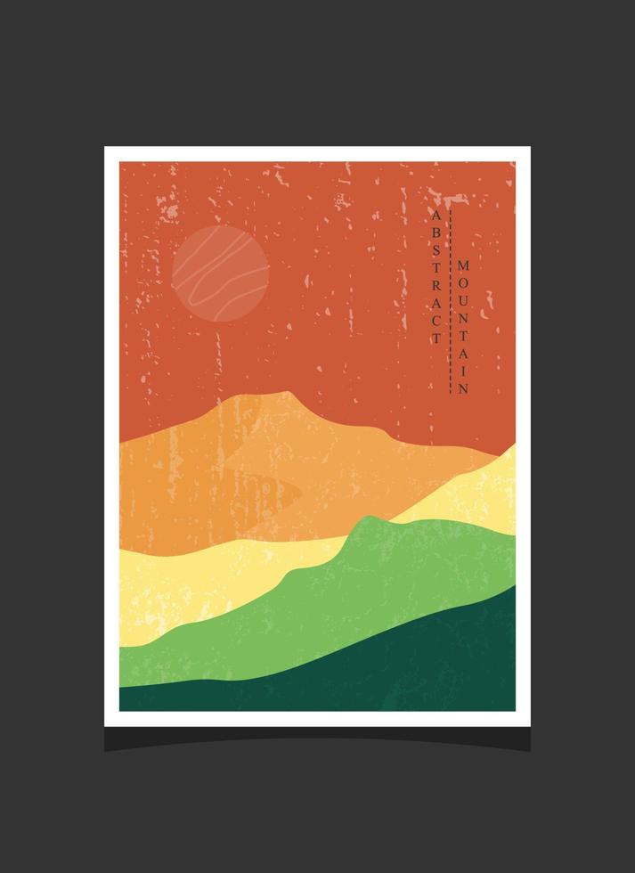 Abstract mountain painting, Abstract background, Premium Vector