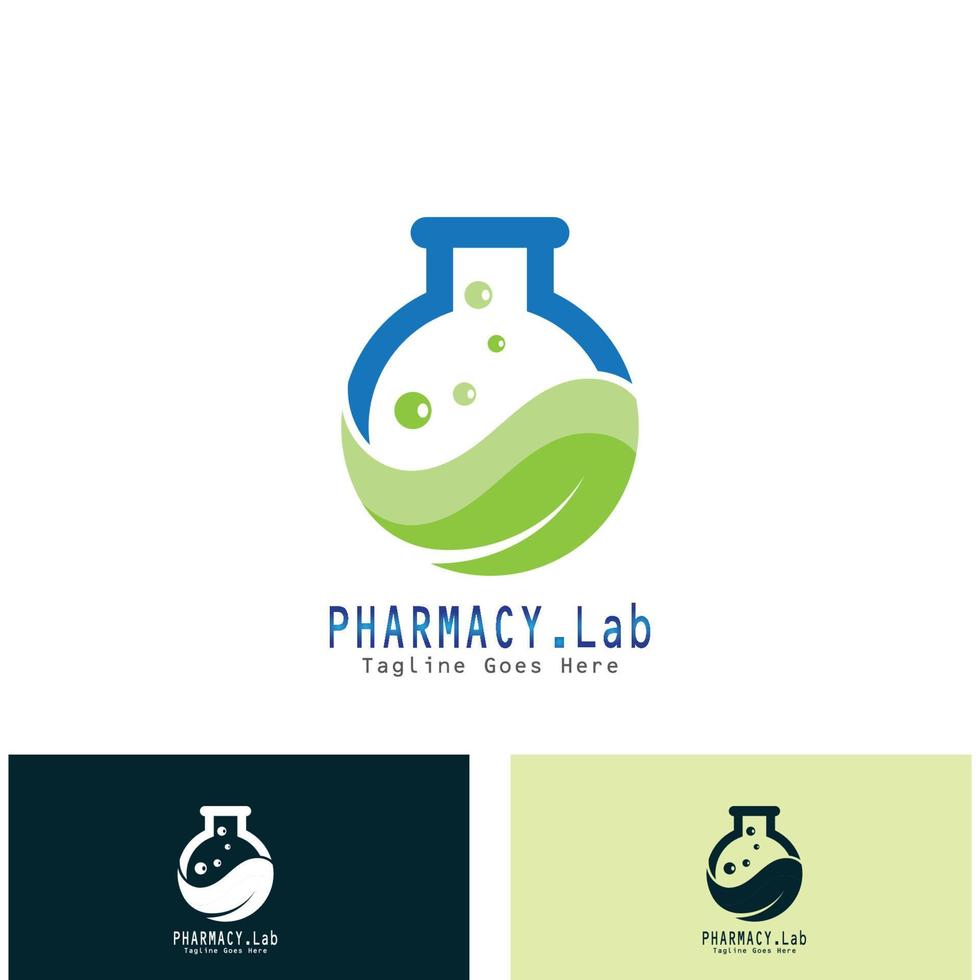 Green Lab Logo Design Concept Creative Lab with leaf vector