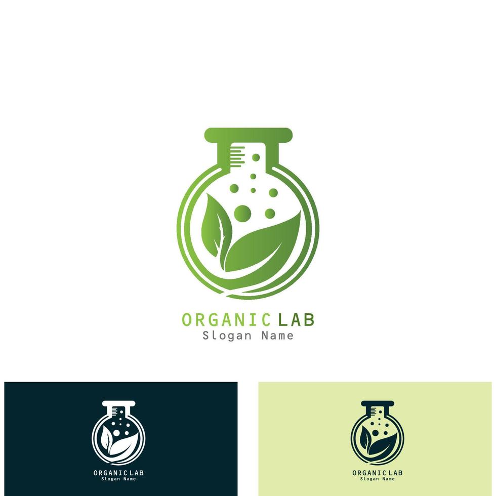 Green Lab Logo Design Concept Creative Lab with leaf vector