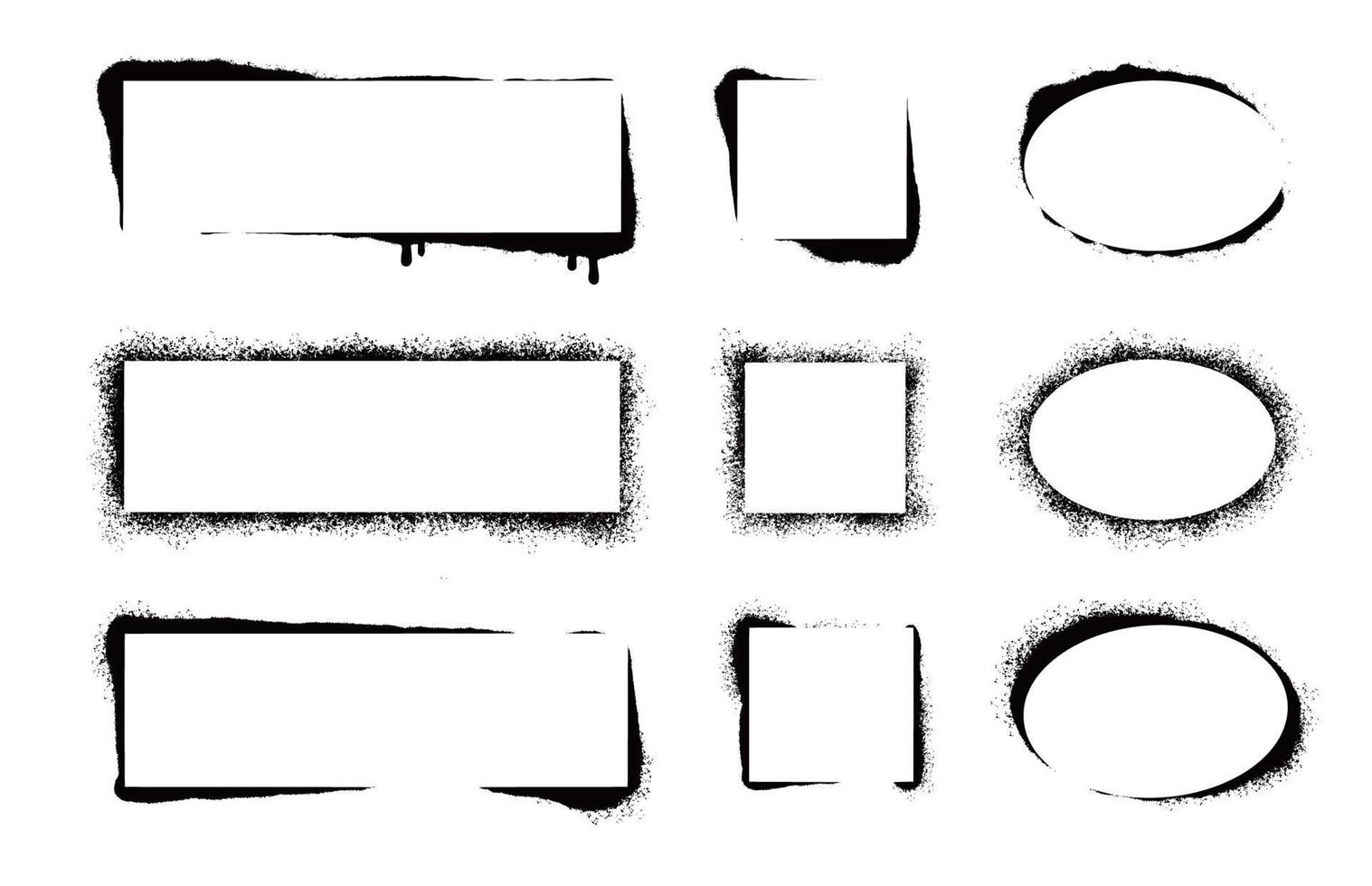 Stencil spray effect paint frame. vector