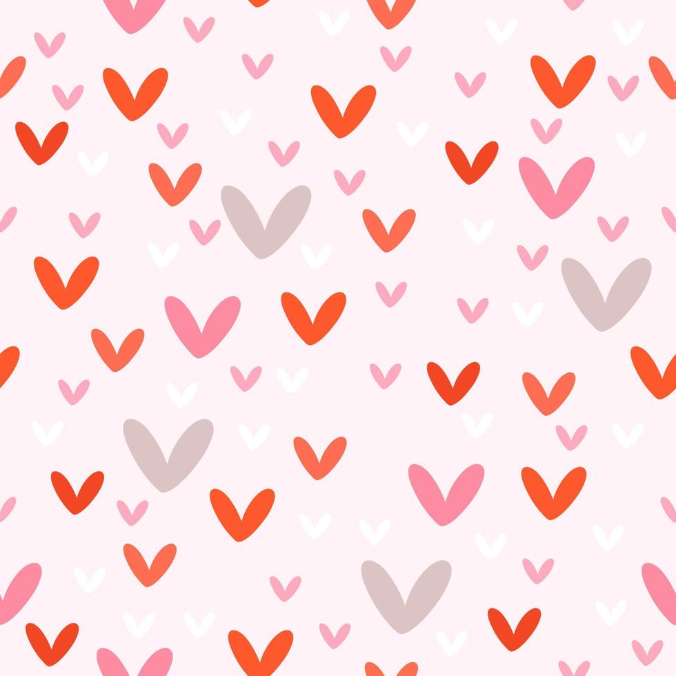 Valentine's day vibe seamless pattern with hearts. Vector graphics.