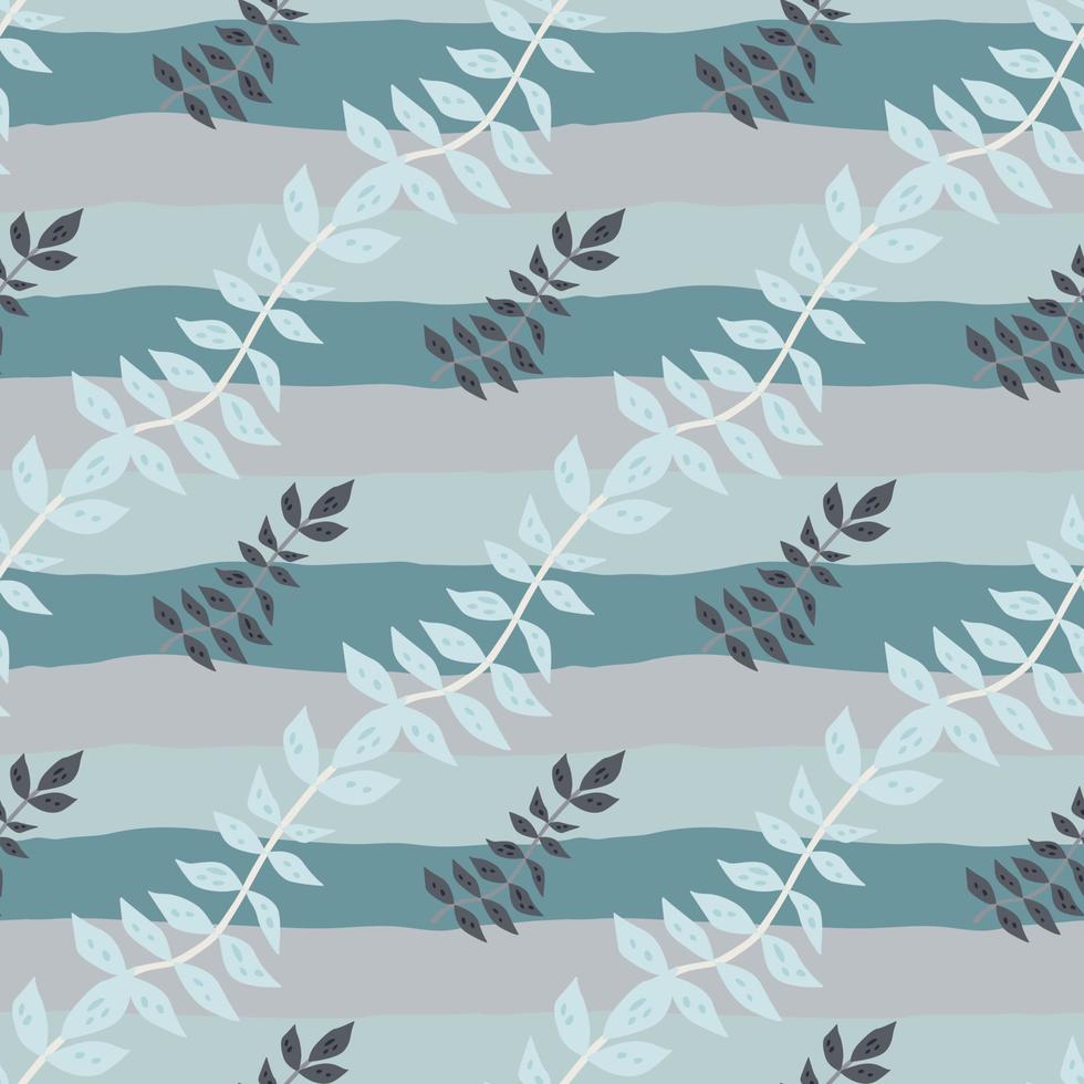 Hand drawn branches with leaves seamless pattern. Simple organic background. vector