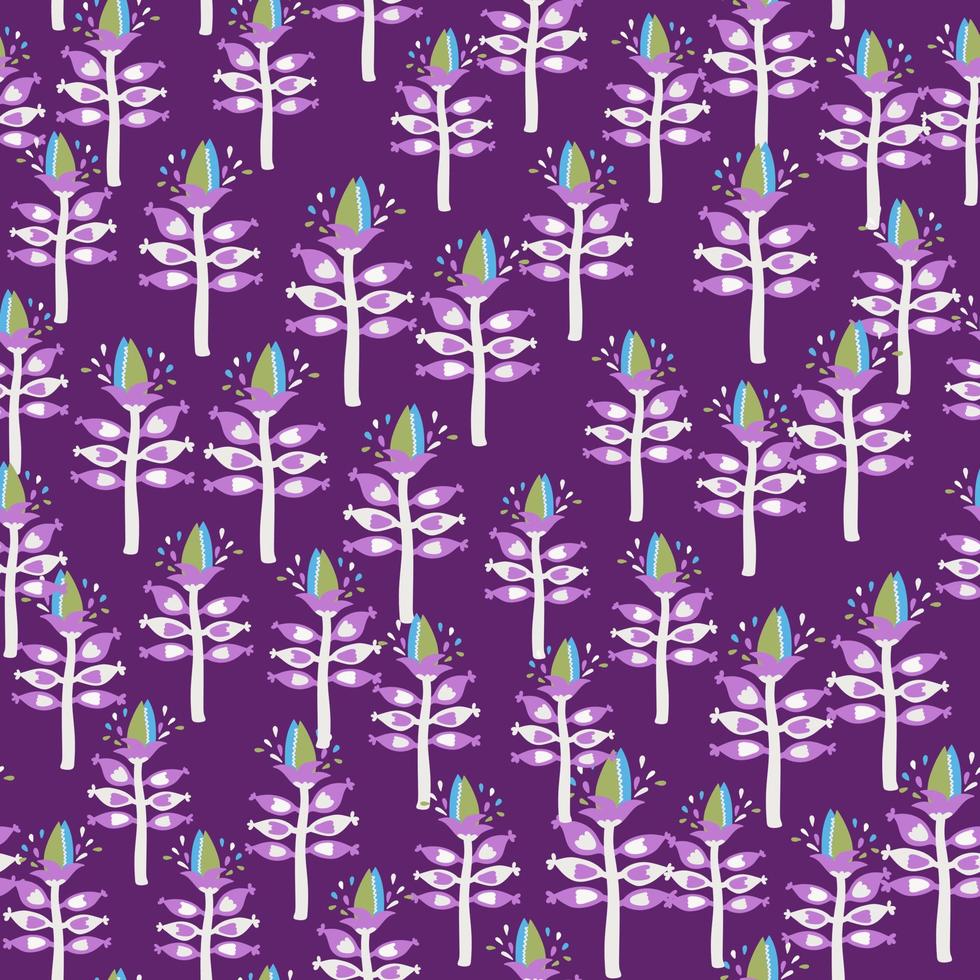 Venus flytrap flower seamless pattern. Contemporary botanical floral ornament. Strange plants endless wallpaper. vector