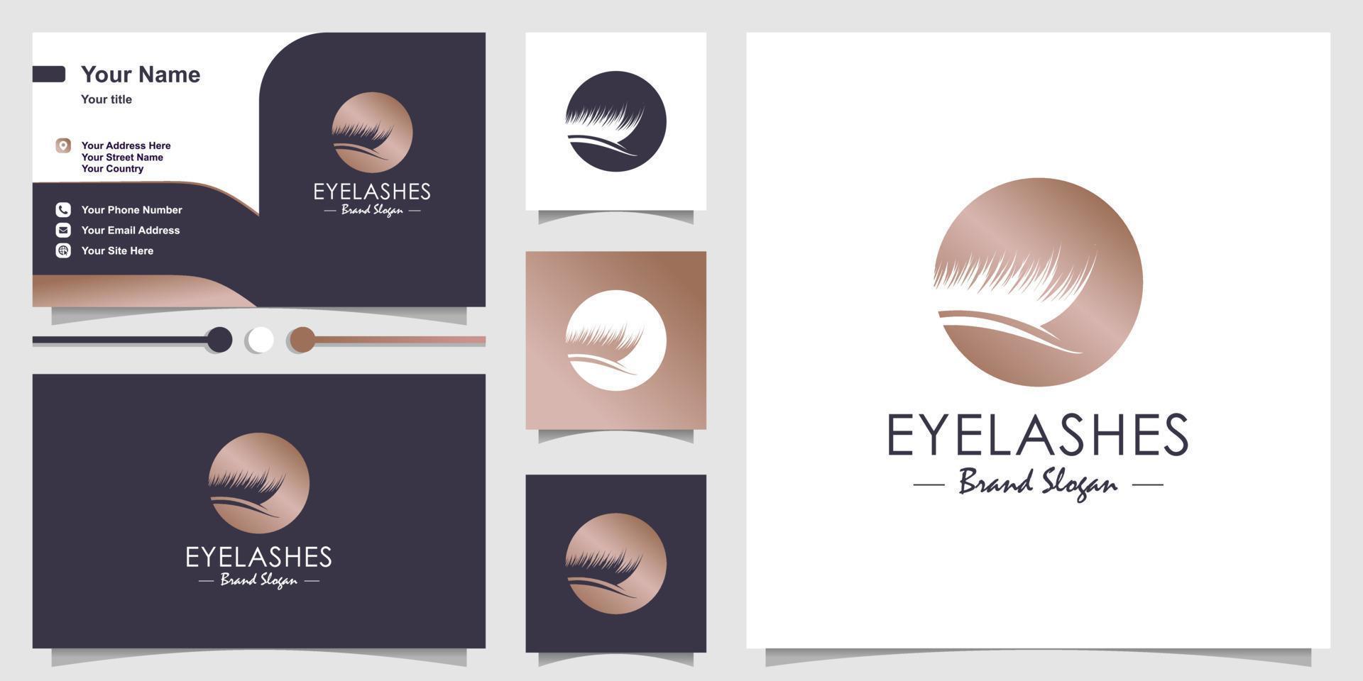 Eyelashes logo design vector with modern creative style