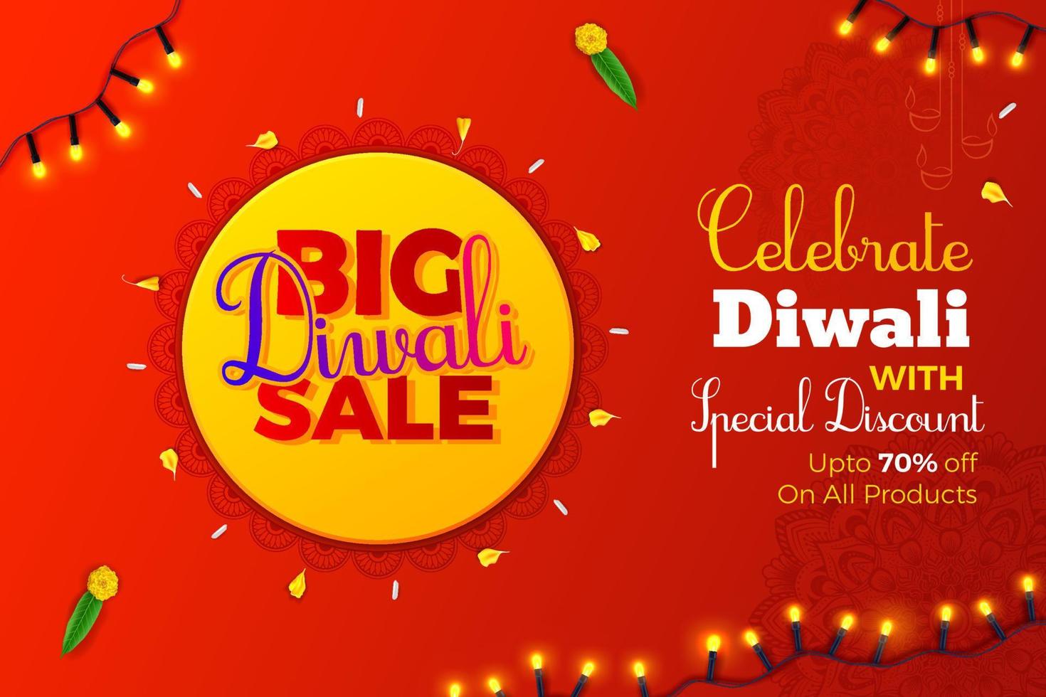 diwali festival offer banner background big diwali sale banner design vector