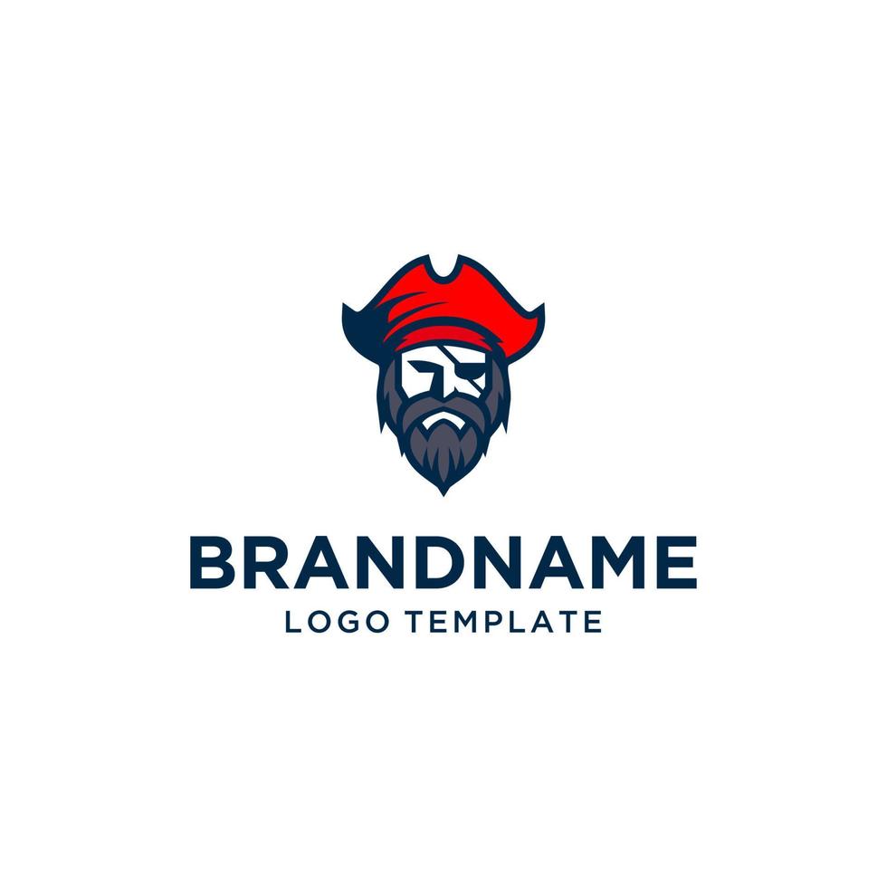 Pirates Head Logo Vector Simple Modern