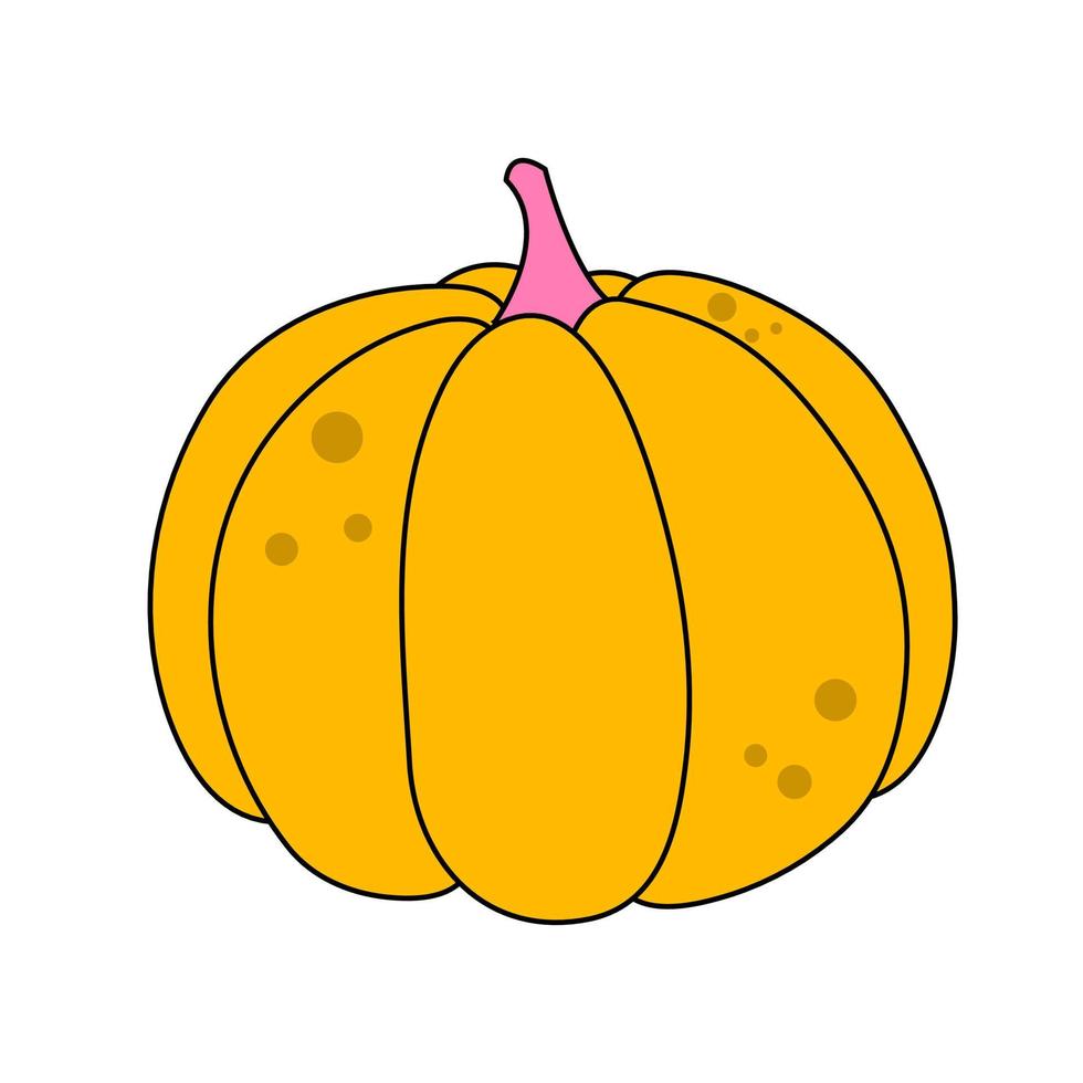 Pumpkin Decorative Element in Groovy Style vector