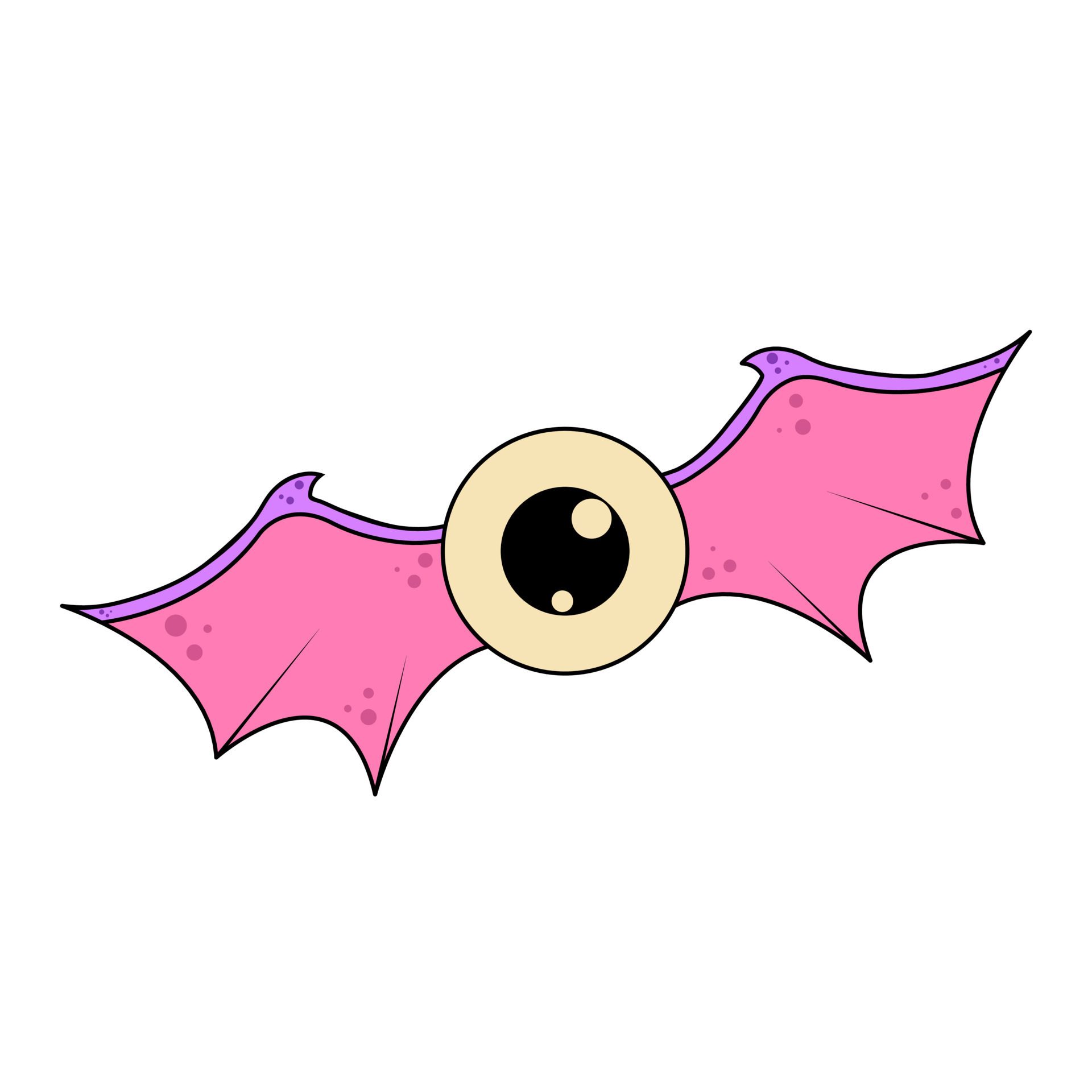 Flying Eye with Bat Wings Sticker or Temporary Tattoo for Halloween in