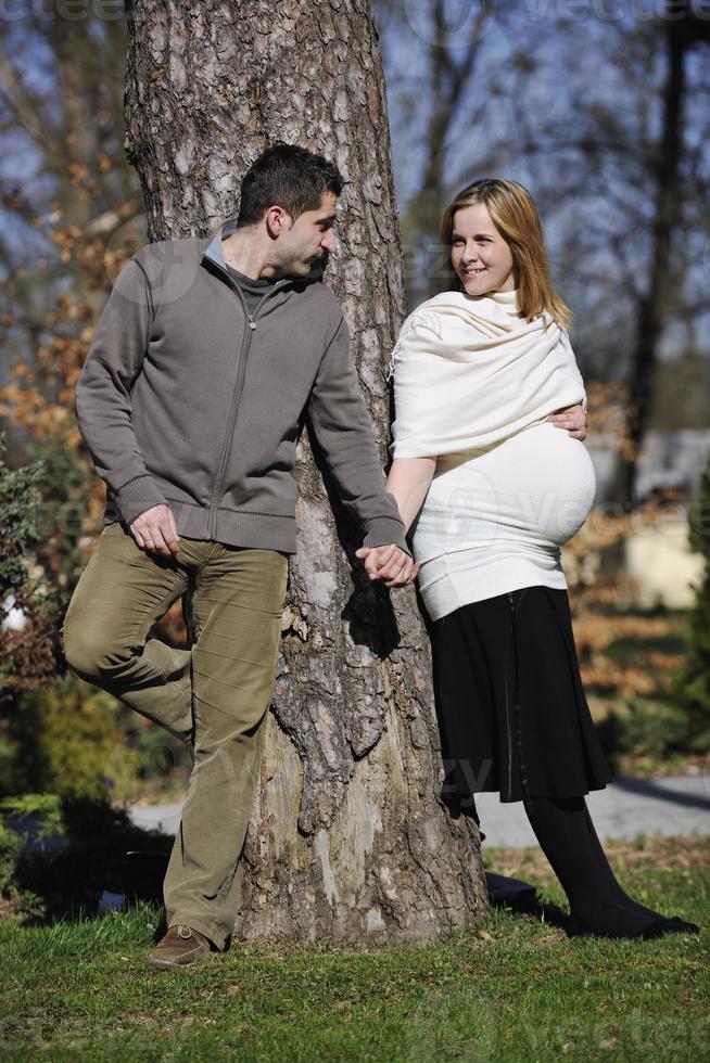 Happy pregnancy portrait photo